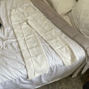 ZARA WHITE PANTS WITH STITCHING LINE IN THE MIDDLE